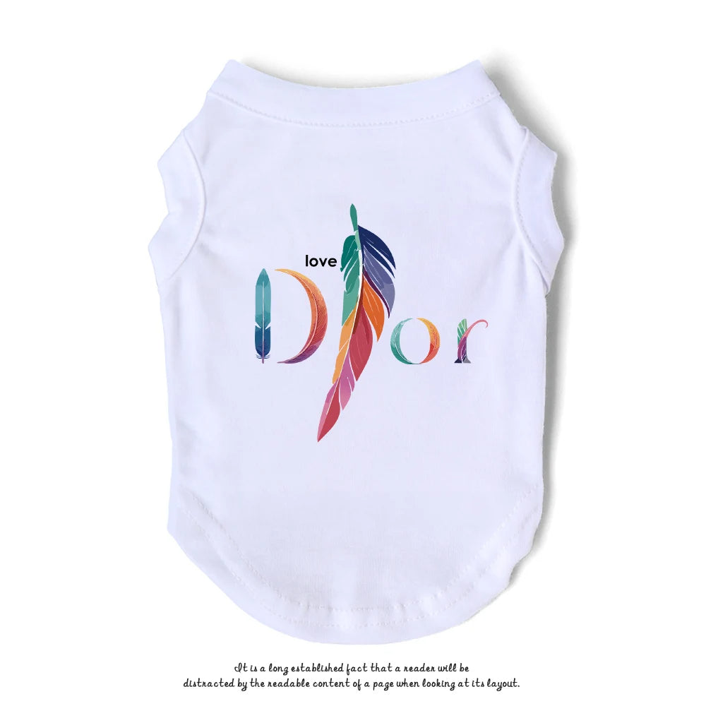Love Dog Feather Singlet – Spring/Summer Pet Shirt for Small Dogs