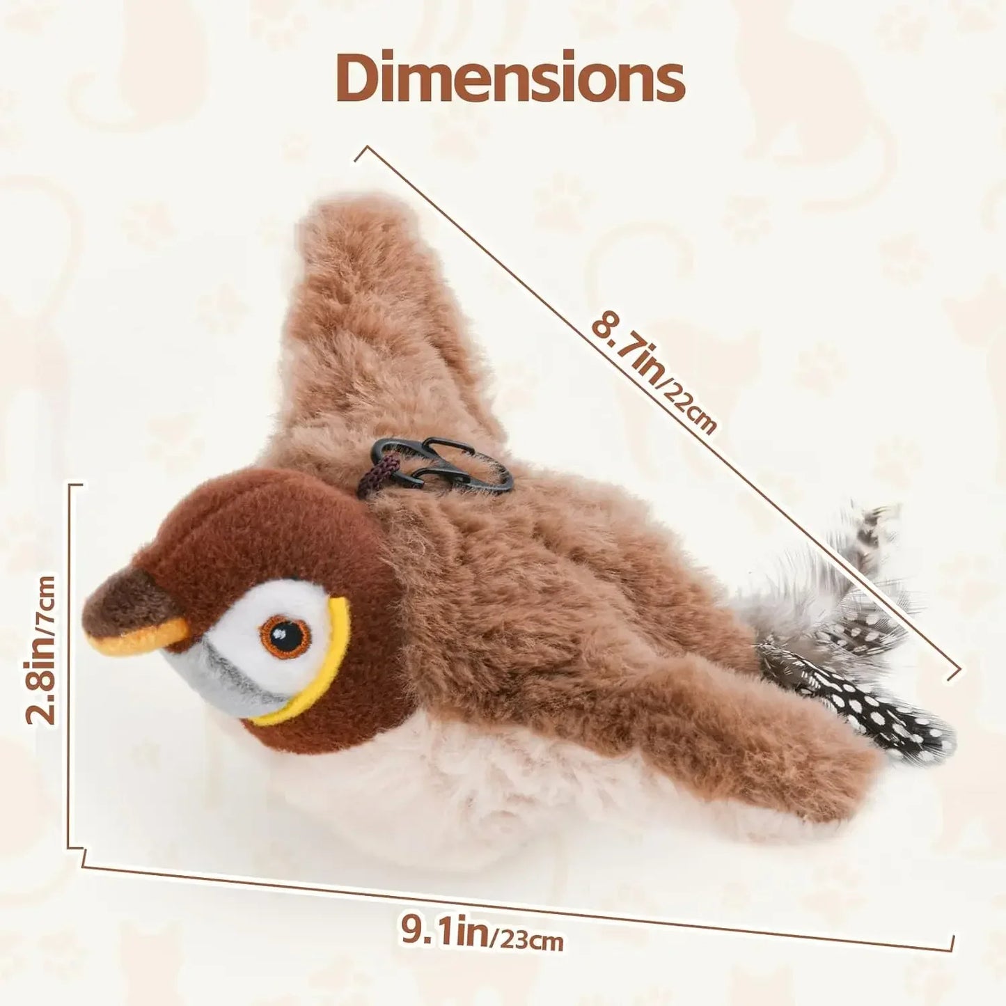 Interactive Rechargeable Chirping Bird Cat Toy with Catnip for Pets