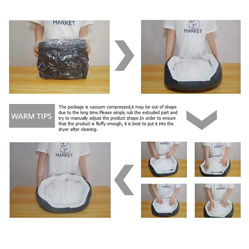 Thickened PP Cotton Dog Bed & Cat Bed, Cozy Pet Cave Sofa for Small Puppies & Cats