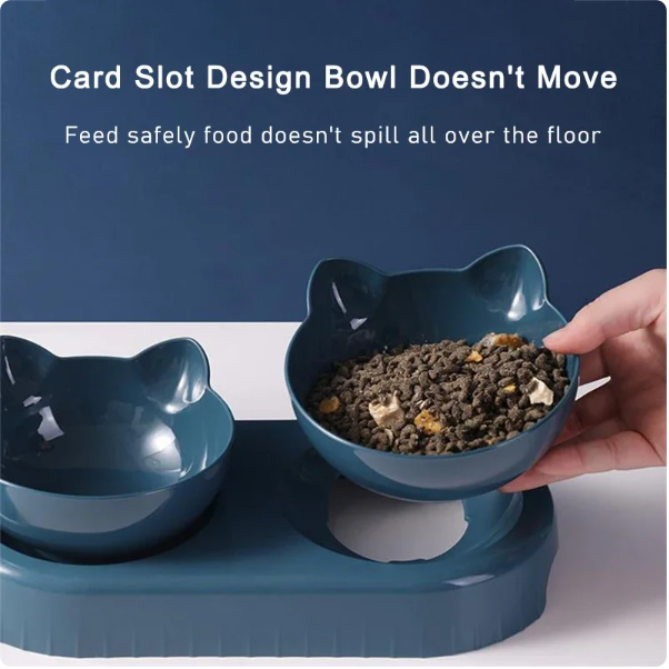 Pet Cat Bowl Automatic Feeder Water Dispenser