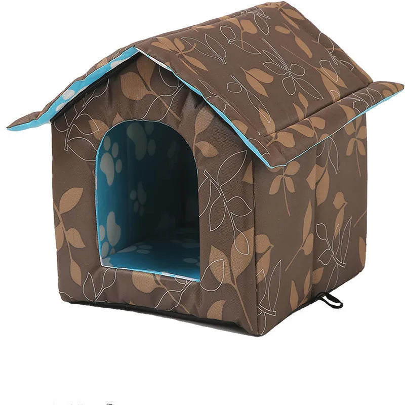 Waterproof Outdoor Cat House - Rainproof Dog Shelter, Foldable Pet Villa Tent, Collapsible Pet House for Cats and Small Dogs