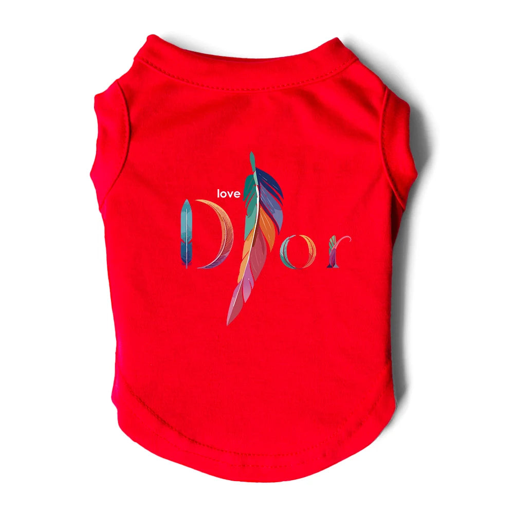 Love Dog Feather Singlet – Spring/Summer Pet Shirt for Small Dogs