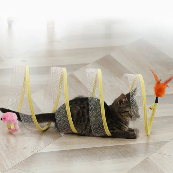 Cats Tunnel Spring Toy Mouse