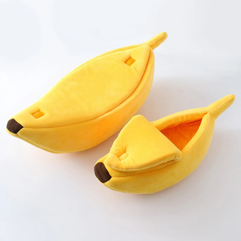 Cute Banana Cat Bed, Cozy, Warm & Durable Pet Basket for Cats & Small Dogs
