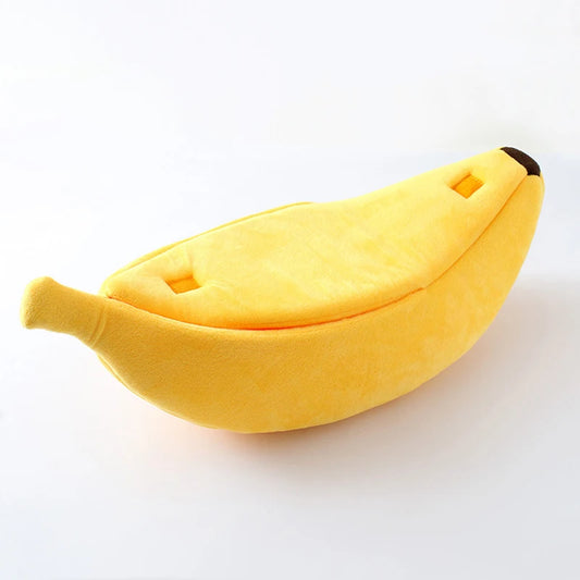 Cute Banana Cat Bed, Cozy, Warm & Durable Pet Basket for Cats & Small Dogs