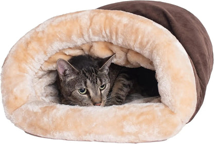 Warm Autumn Winter Cat Sleeping Bag – Semi-Enclosed Pet Nest, Removable & Washable
