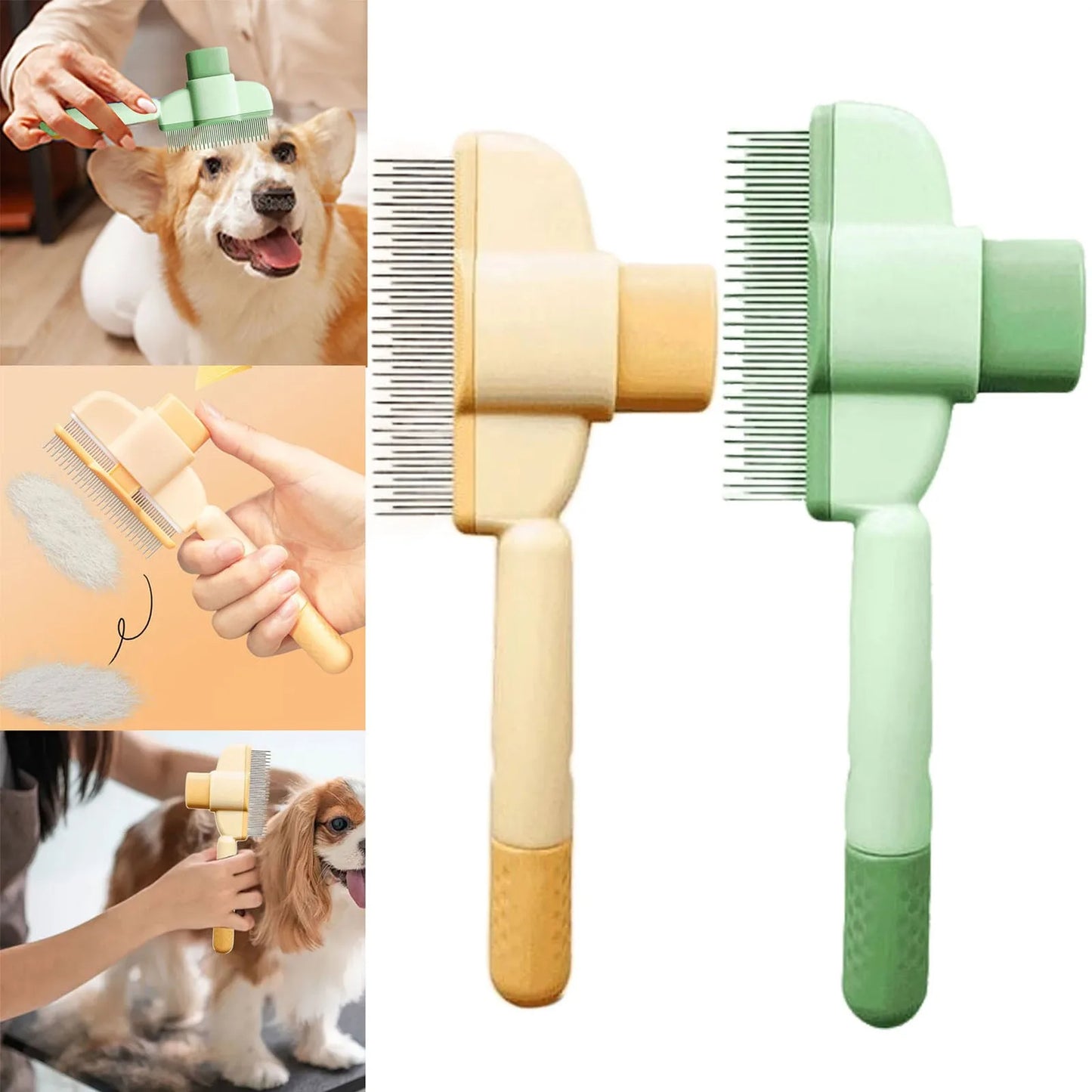 Pet Grooming Comb for Cats & Dogs – Shedding Brush with Release Button