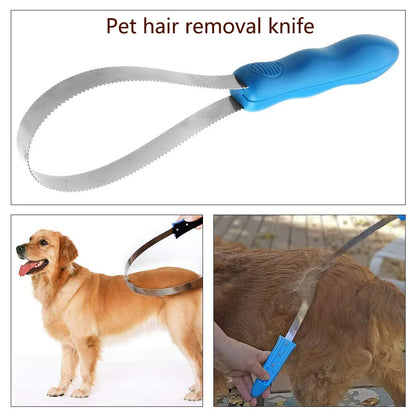 Metal Shedding Blade & Sweat Scraper for Dogs & Horses, Grooming Brush & Hair Care Tool