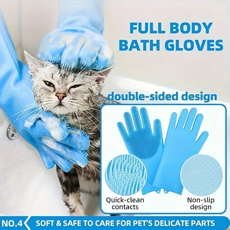 6pcs Pet Grooming Kit: Dog & Cat Hair Remover Brush, Non-Slip Cleaning Tools, Quick-Dry Towel for Effective Washing & Grooming