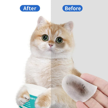 Pet Eye Wipes for Cats – Remove Tear Stains & Clean Eye Area Gently