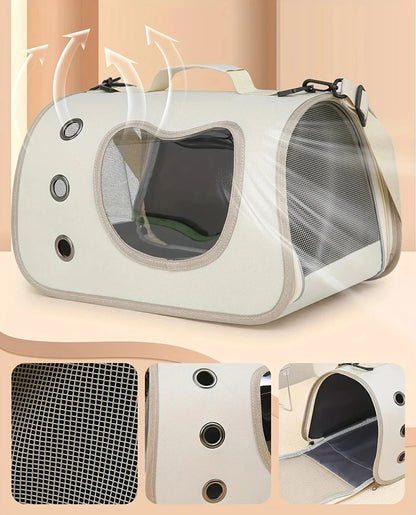 Portable Foldable Pet Carrier Bag for Small Dogs & Cats – Breathable Shoulder Travel Bag