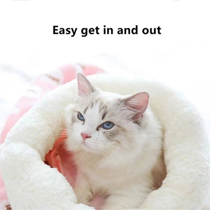 Warm Cat Sleeping Bag - Soft Tunnel Bed & Closed Pet House for Cats (2.5-7kg)