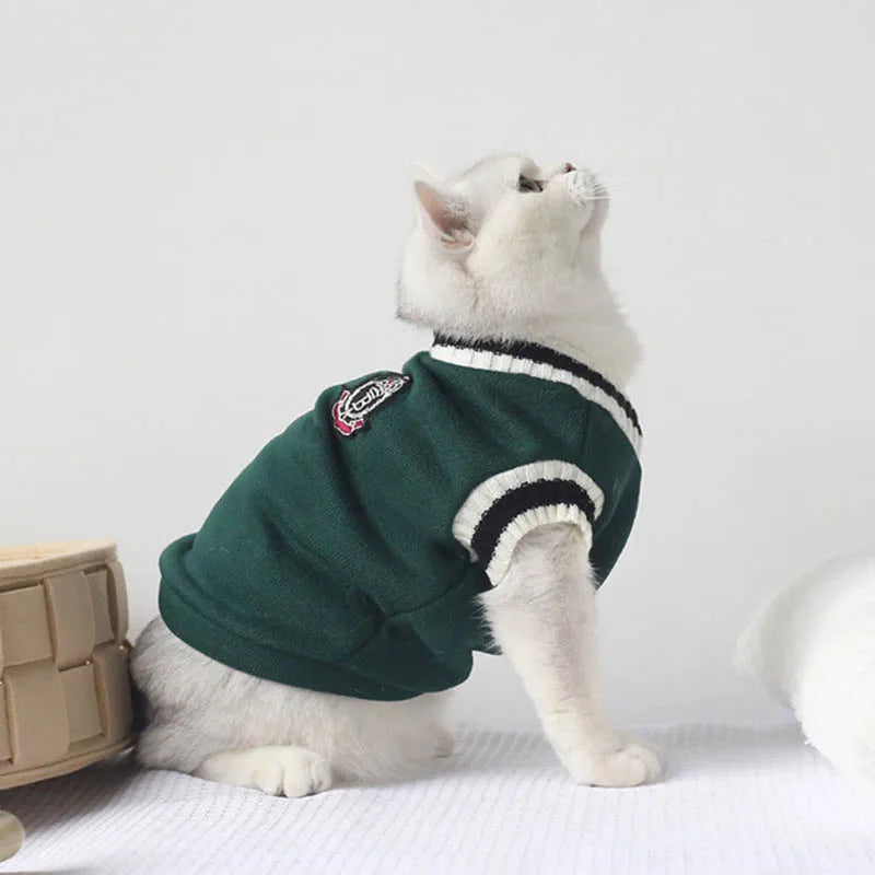 Winter Pet Sweater for Small Dogs & Cats – Warm Knit Pullover Vest Jacket