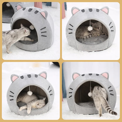 Super Warm Cat Bed - Cozy Pet Cave House for Kittens & Small Dogs, Tent-Style Cushion Mat for Comfortable Sleeping, Perfect Pet Supplies