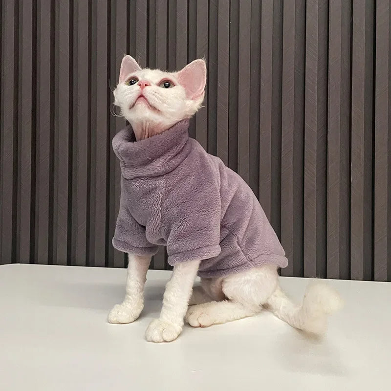 Fashionable Sphynx Cat Sweater & Pet Hoodie, Kitten Clothing & Jumpsuit for Cats and Small Dogs