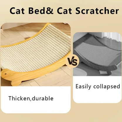 Wooden Cat Scratching Pads, Multifunctional Cats Sleeping Bed & Detachable Wear