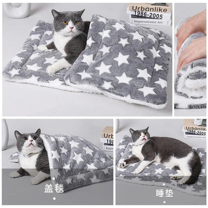 Flannel Pet Sleeping Mat: Cozy Bed for Dogs & Cats – Small to Large Sizes
