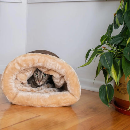 Warm Autumn Winter Cat Sleeping Bag – Semi-Enclosed Pet Nest, Removable & Washable