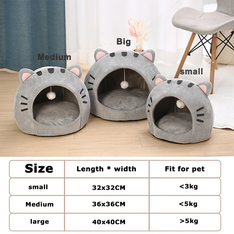 Super Warm Cat Bed - Cozy Pet Cave House for Kittens & Small Dogs, Tent-Style Cushion Mat for Comfortable Sleeping, Perfect Pet Supplies