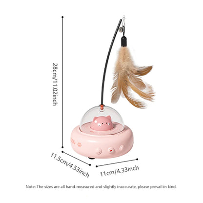 Smart Electric UFO Cat Toy with Bell & Feather Teaser