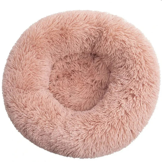 40-90cm Round Plush Pet Bed - Winter Warm Dog & Cat Bed for Medium & Large Pets