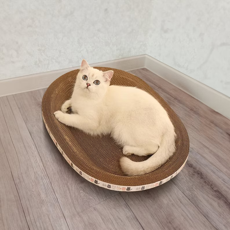 Corrugated Cat Scratcher Cat Scrapers Round Oval Grinding Claw