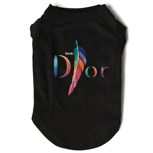 Love Dog Feather Singlet – Spring/Summer Pet Shirt for Small Dogs