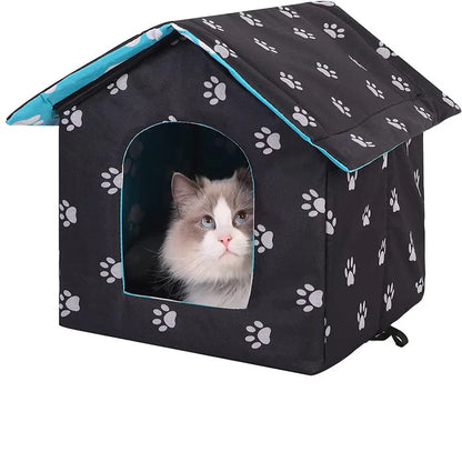 Waterproof Outdoor Cat House - Rainproof Dog Shelter, Foldable Pet Villa Tent, Collapsible Pet House for Cats and Small Dogs