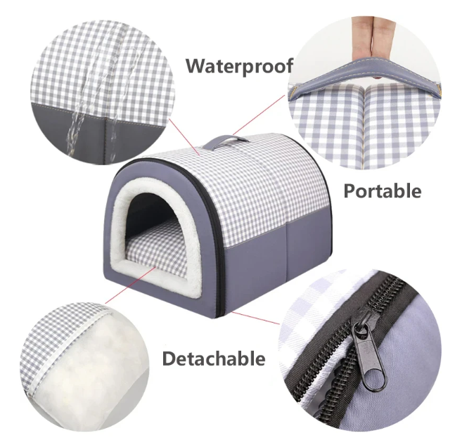 Enclosed Warm Pet Bed Foldable Waterproof