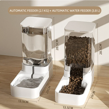 Dog Feeder Cat Automatic Feeding Water Bowl Transparent