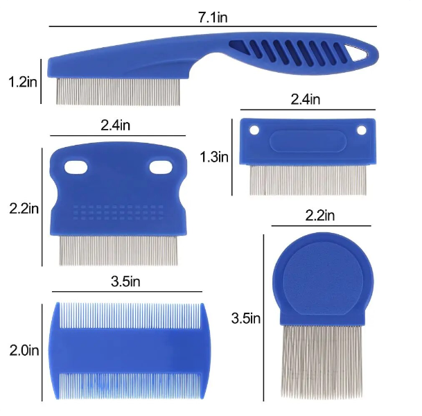 6 Pcs/set Pet Flea Comb Stainless Steel