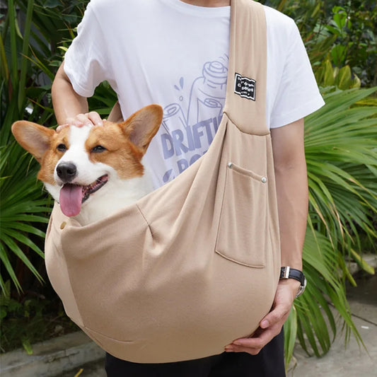 Comfortable Dog Bag, Portable Pet Crossbody Shoulder Sling Carrier for Cats & Puppies