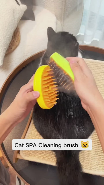 Electric Cat Steam Brush - Soft Silicone Pet Comb for Kitten Grooming, Hair Removal, and Bathing