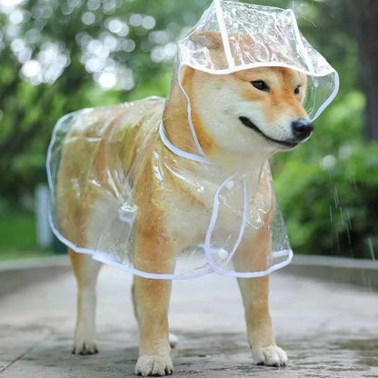 Transparent Pet Dog Raincoat, Waterproof Hooded Jacket for Small Dogs & Puppies