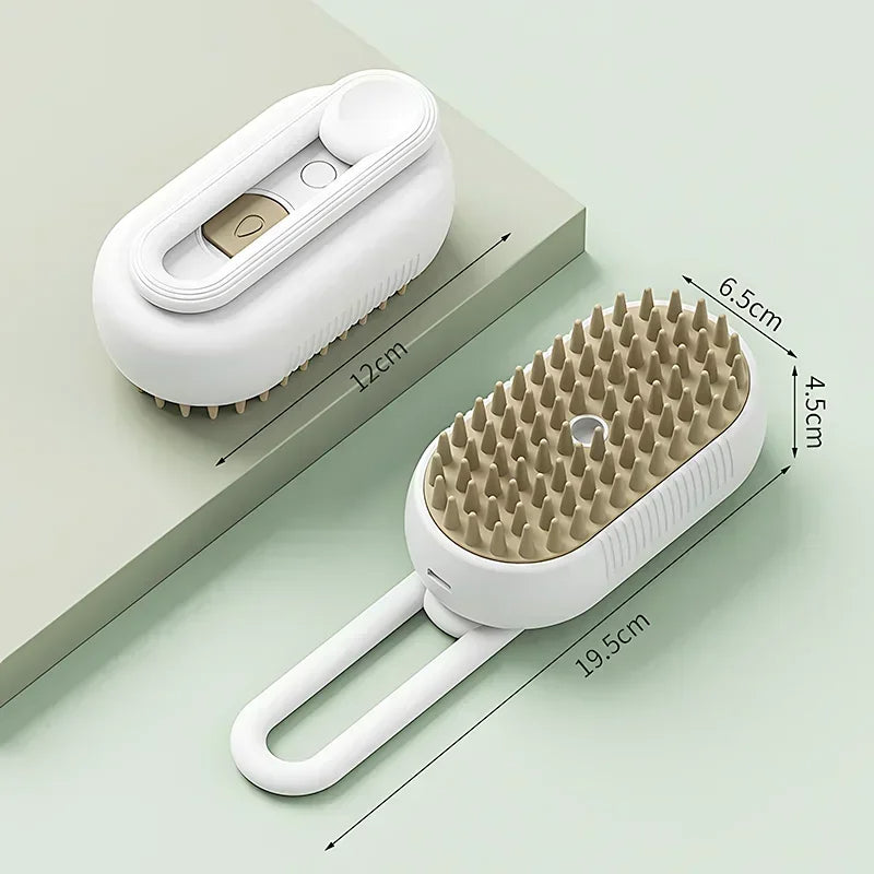 3-in-1 Steam Brush for Cats & Dogs - Electric Pet Grooming Comb with Steam Spray, Massage Function, and Hair Removal Anti-Splash Brush